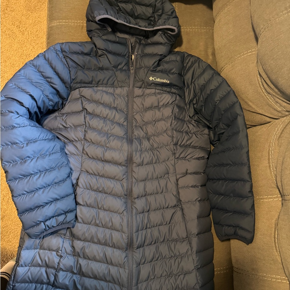 Columbia Navy Quilted Hooded Jacket